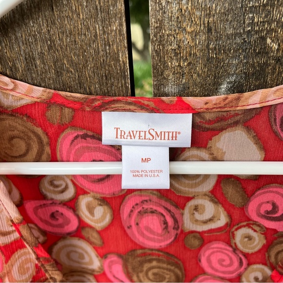 Travelsmith Semi-Sheer Spiral Peplum Cardigan Sz M Petite - Picture 4 of 12